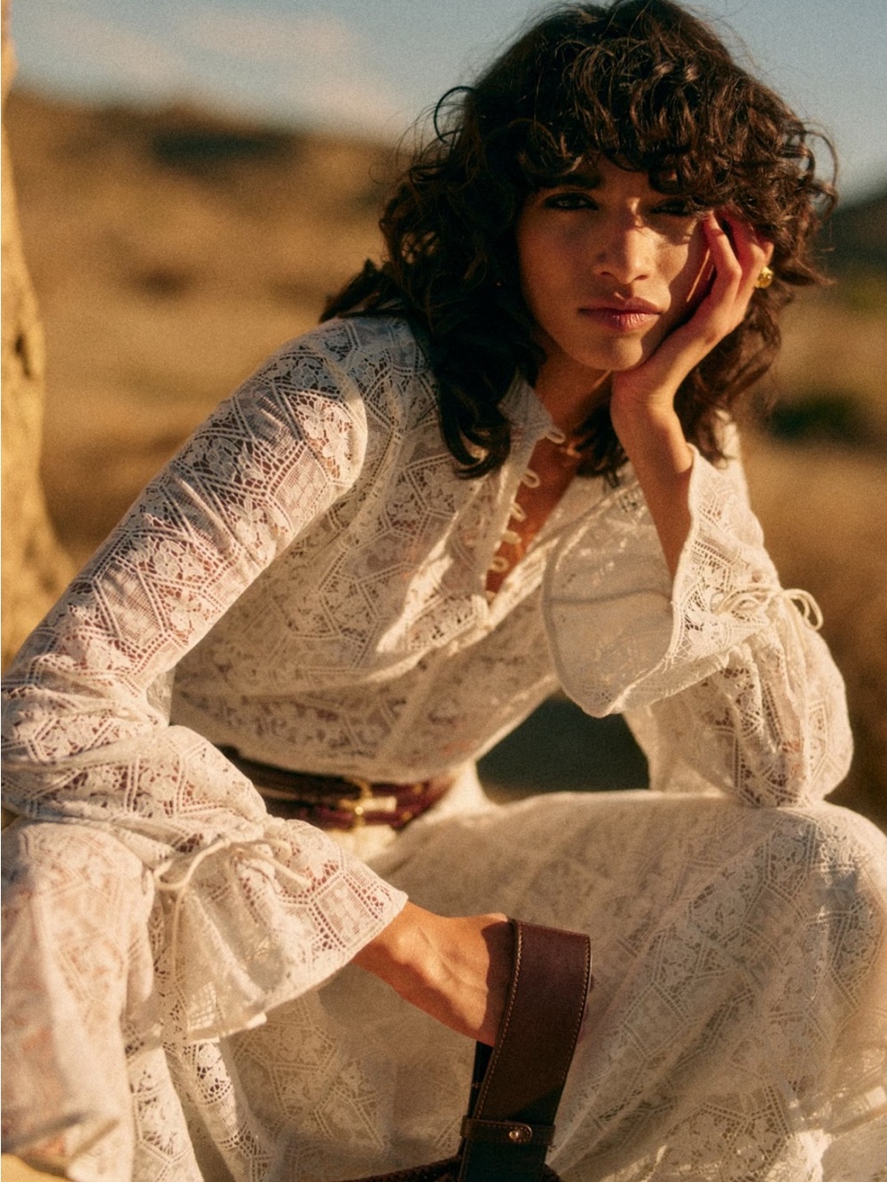 Sezane Faria Lace Blouse